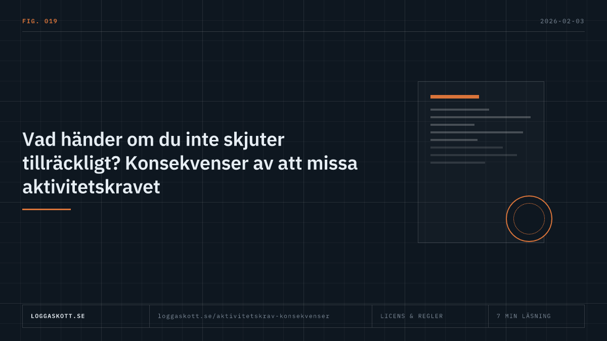 Diagram över konsekvenserna av att missa aktivitetskravet för vapenlicens och hur polisens tillsyn fungerar