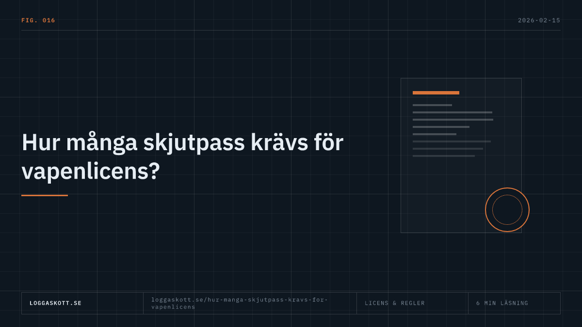 Tabell över hur många skjutpass som krävs för vapenlicens vid första vapnet, fler vapen och förnyelse
