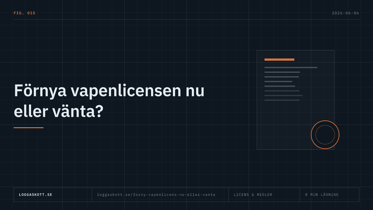 Tidslinje som visar när det lönar sig att förnya vapenlicensen och när det är bättre att vänta