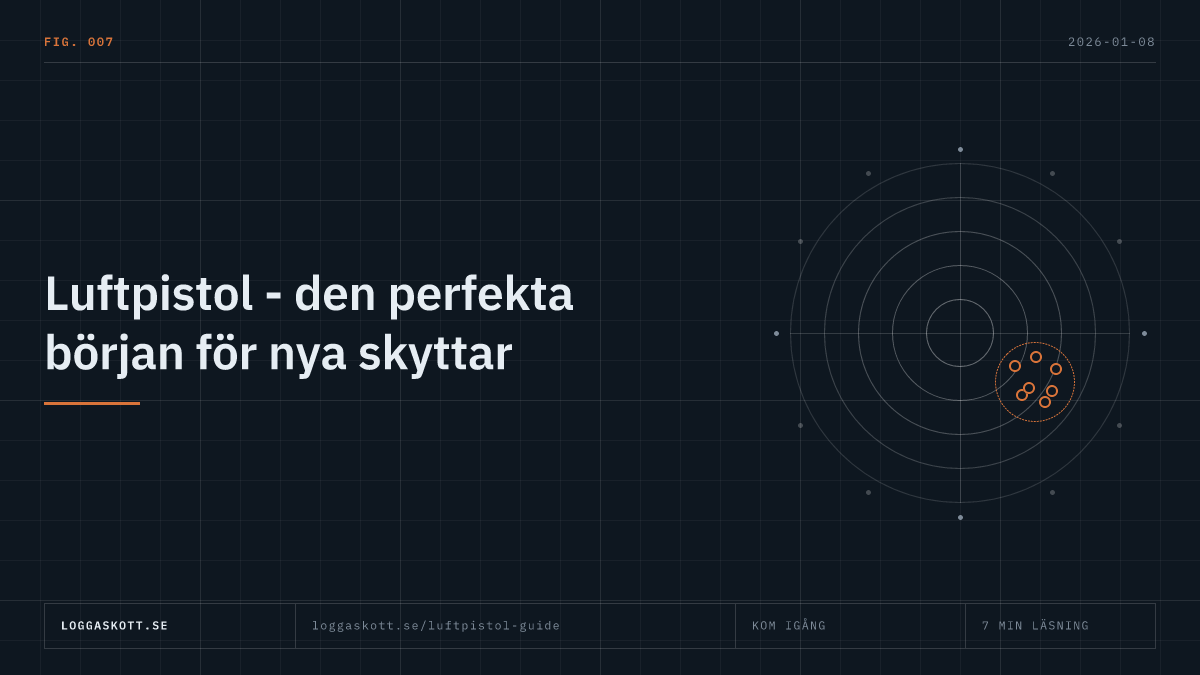 Guide till luftpistol med måltavla, skjutavstånd på 10 meter och utrustningen som nya skyttar behöver.