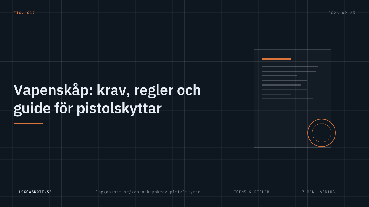 Vapenskåp med måttangivelser och de krav som gäller för pistolskyttar enligt SSF 3492-standarden